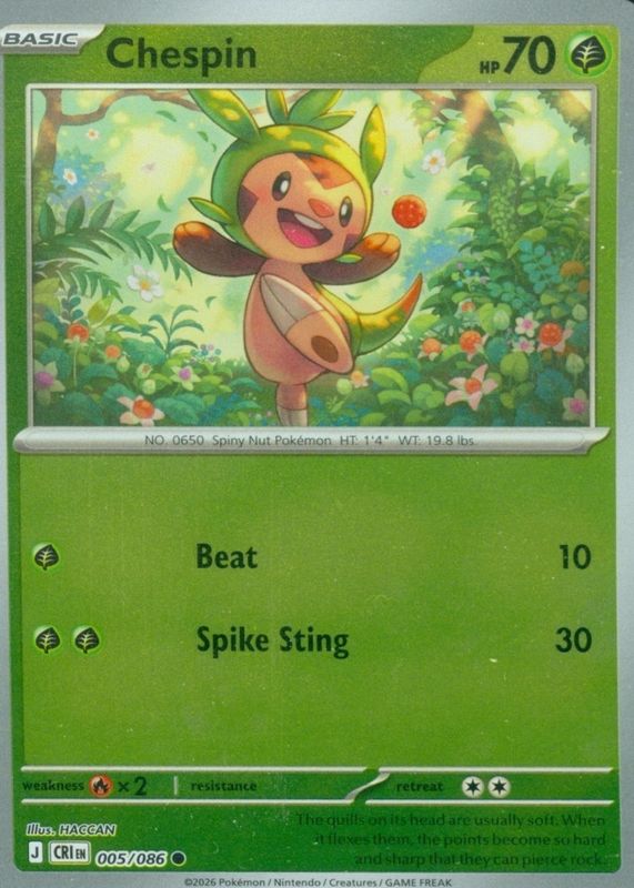 2026 Mega Evolution: Chaos Rising #05/86 Reverse Holo