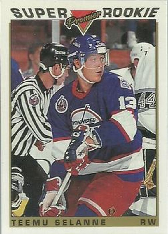 Teemu Selanne 1993 Topps Premier #130 Gold RAW