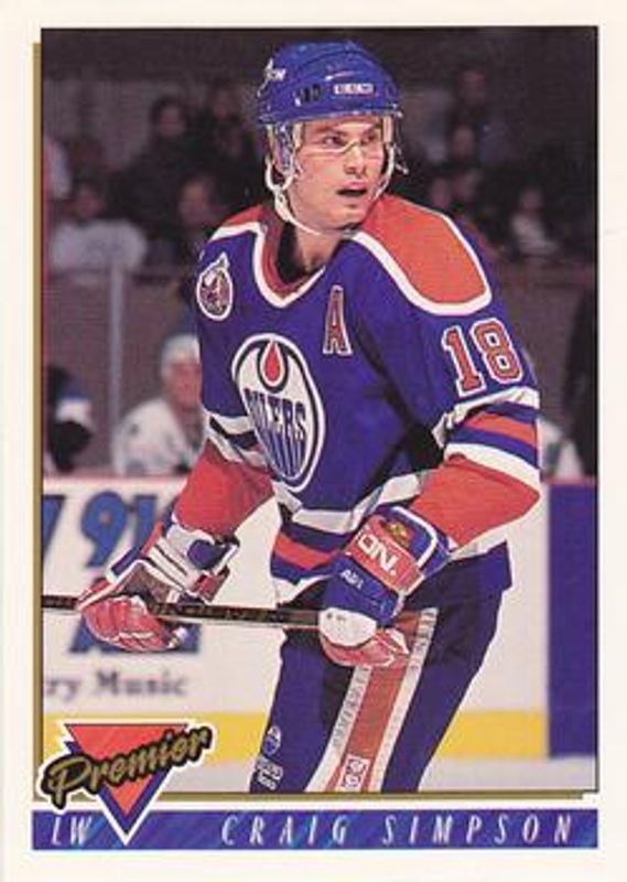 Craig Simpson 1993 Topps Premier #231 Base RAW