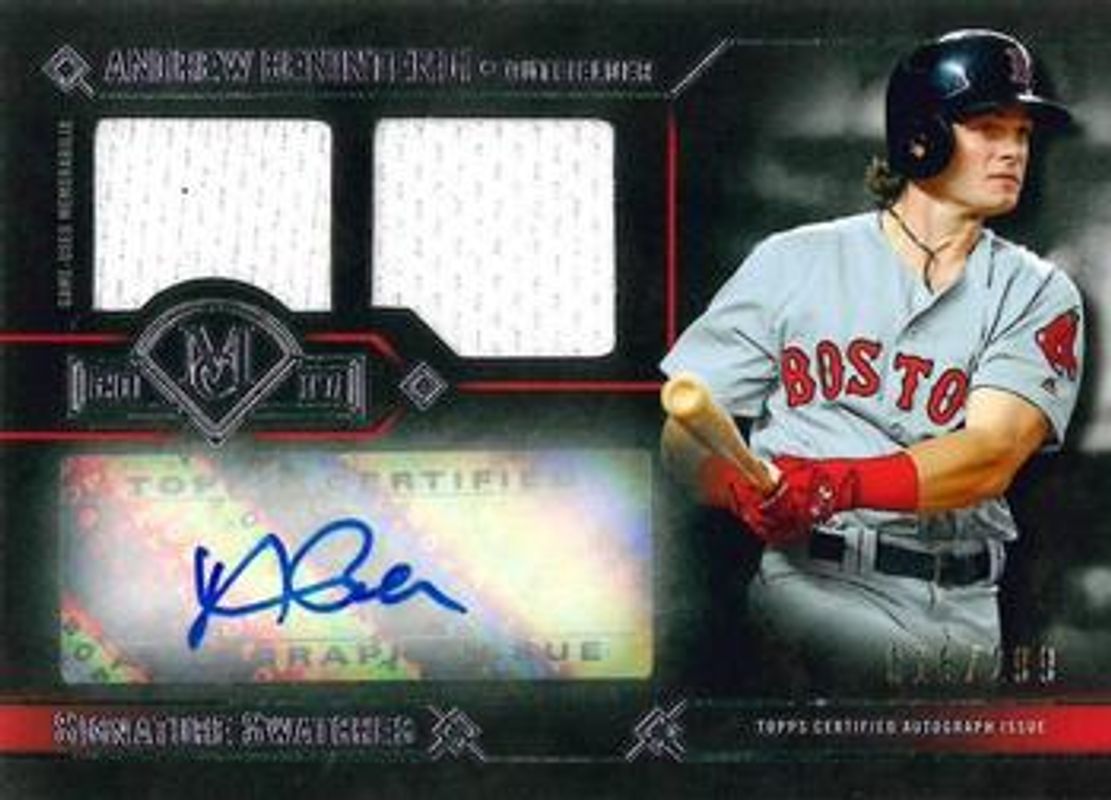 2017 Topps Museum Collection #DRA-ABN Signatures Swatches Dual Relic Autographs /199