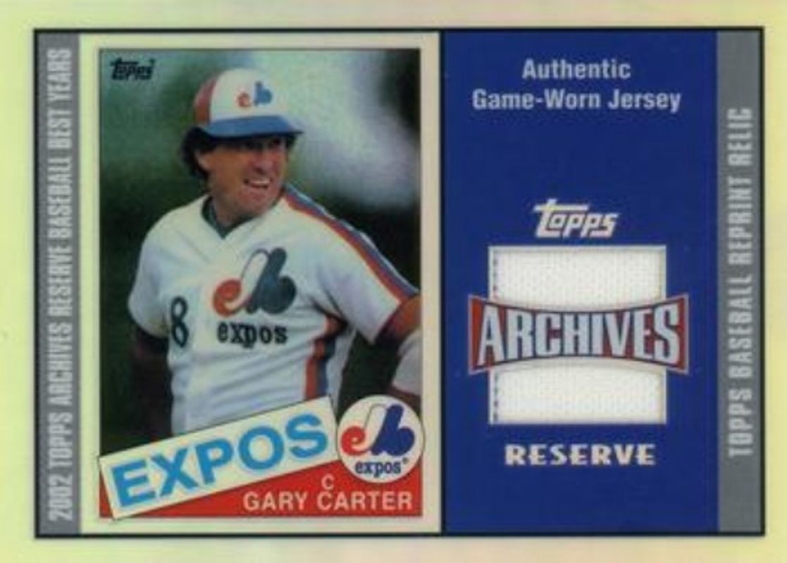 Gary Carter 2002 Topps Archives Reserve #TRR-GCJ Uniform Relics RAW