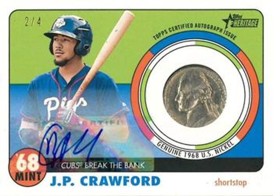 2017 Topps Heritage Minor League #68M-JC 1968 Mint Autographs Relics /10