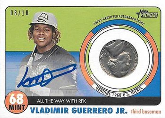 2017 Topps Heritage Minor League #68M-VGJ 1968 Mint Autographs Relics /10
