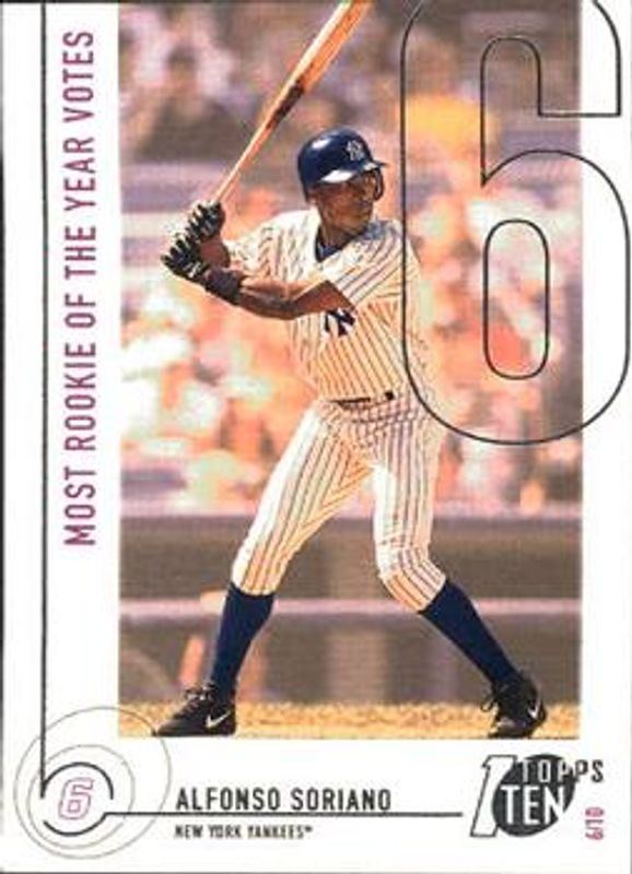 Alfonso Soriano 2002 Topps Ten #126 Base RAW