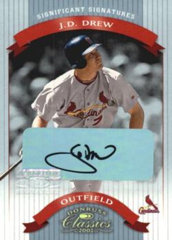 JD Drew 2002 Donruss Classics #32 Significant Signatures /100 RAW
