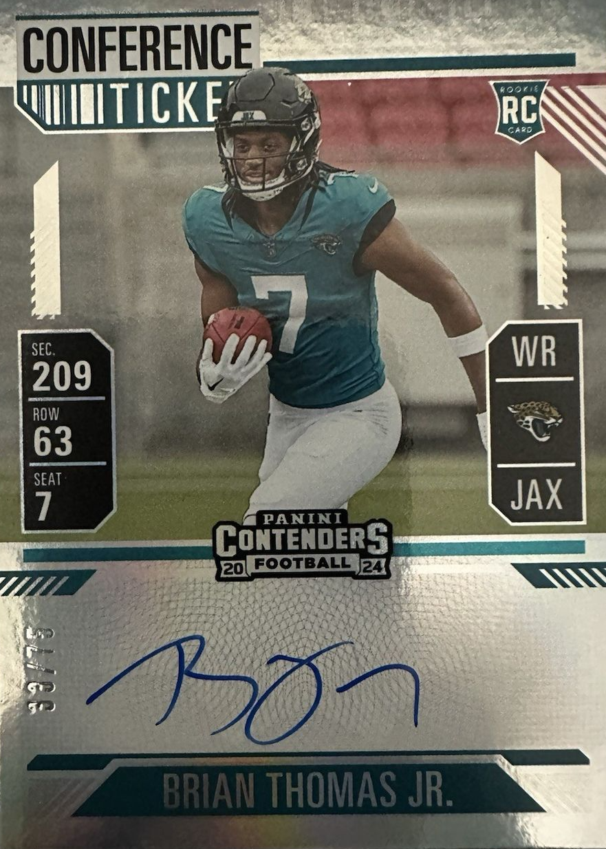 Brian Thomas Jr. 2024 Contenders #103 Rookie Ticket Auto
