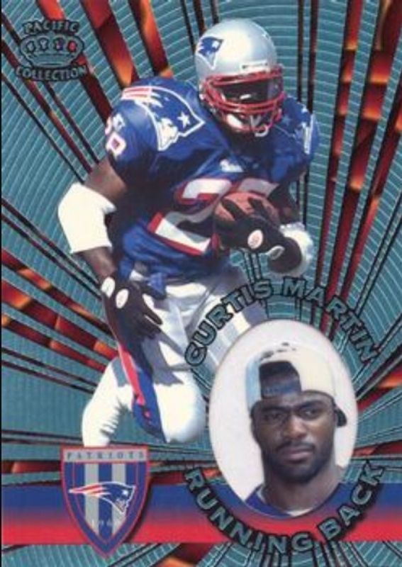 Curtis Martin 1996 Pacific Invincible #I-89 Platinum Blue RAW