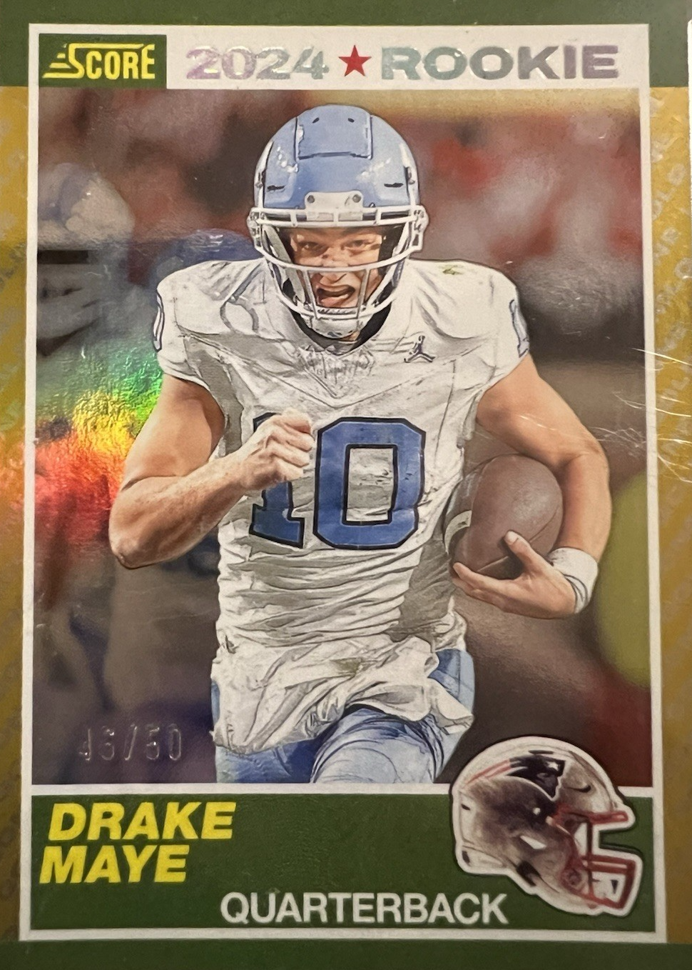 Drake Maye 2024 Score #3 35th Anniversary Rookie - Gold Zone /50 Price ...