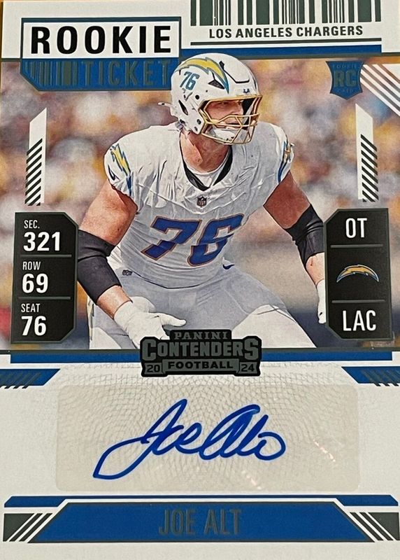Joe Alt 2024 Contenders #166 Rookie Ticket Auto RAW