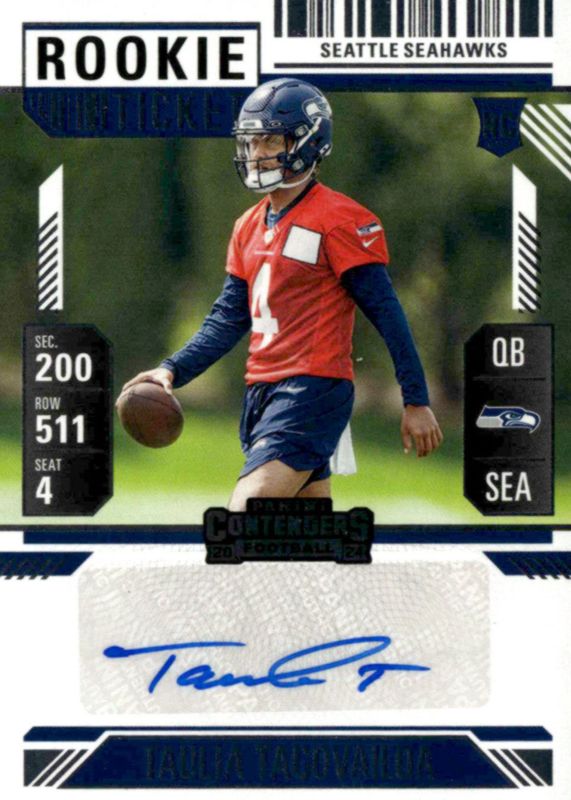 Taulia Tagovailoa 2024 Contenders #143 Rookie Ticket Auto RAW