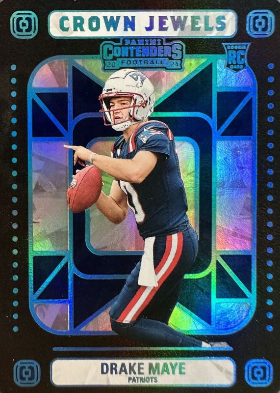 Drake Maye 2024 Contenders #2 Crown Jewels /(SSP) Rookie RAW