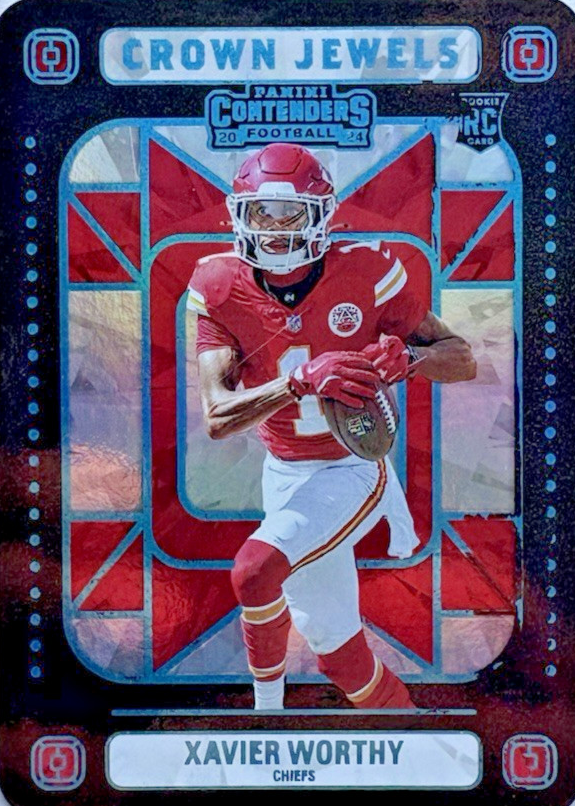 Xavier Worthy 2024 Contenders #7 Crown Jewels /(SSP) Price Guide