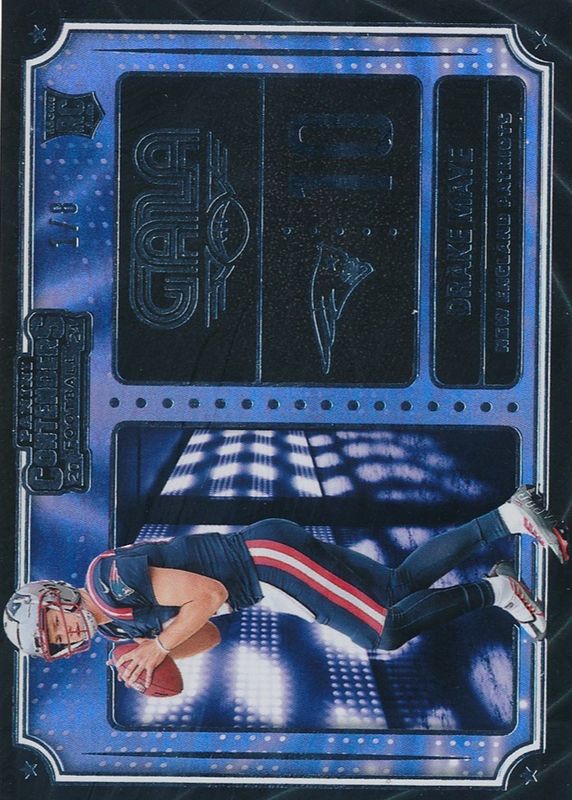 Drake Maye 2024 Contenders #18 Gala Ticket /8 Rookie RAW