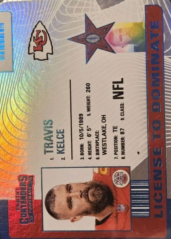Travis Kelce 2024 Contenders #15 License to Dominate /(SSP) RAW