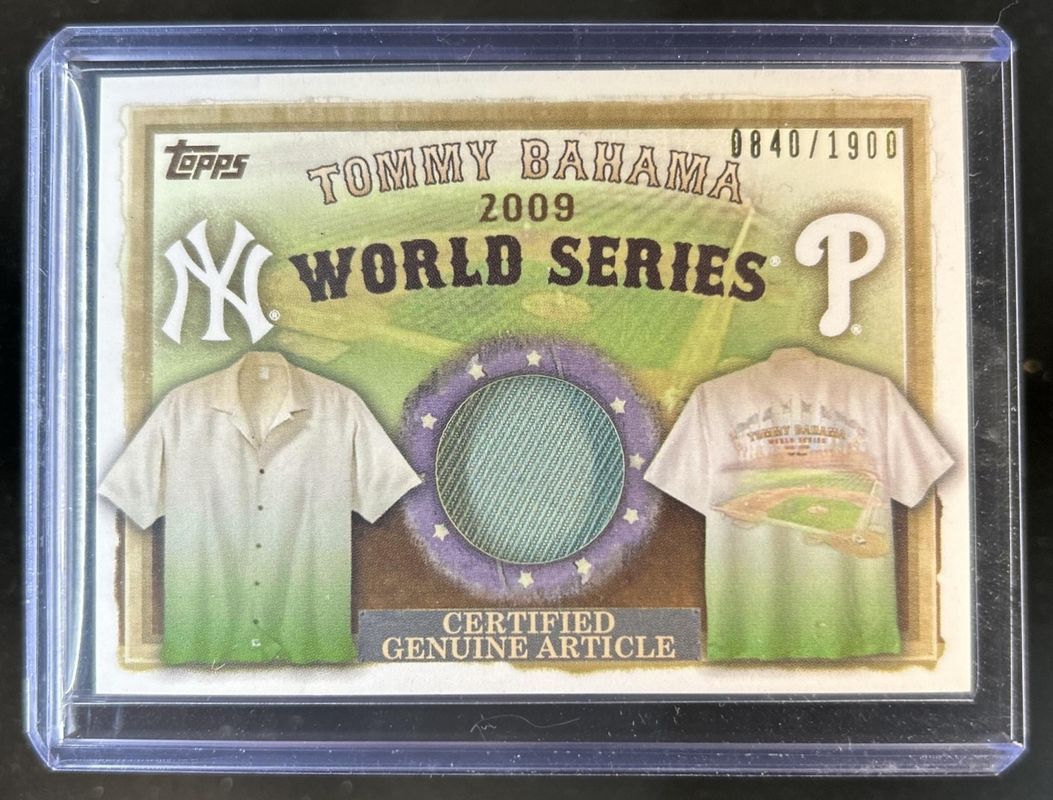 2010 Topps #HTA-TB Tommy Bahama World Series Memorabilia /1900