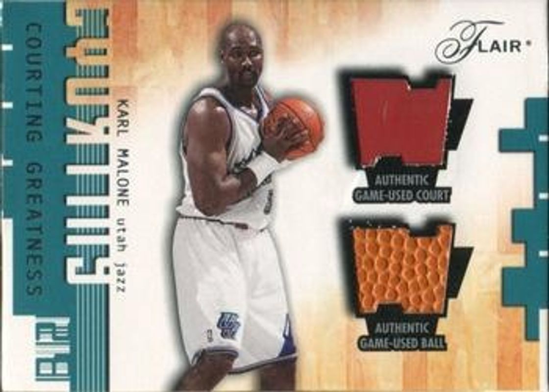 Karl Malone 2001 Flair Courting Greatness Ball and Court RAW