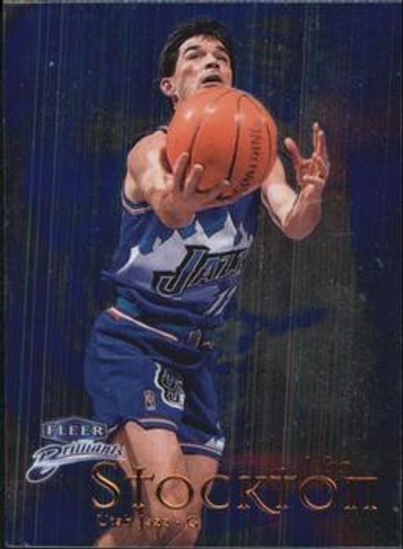 John Stockton 1998 Fleer Brilliants #99B Blue RAW