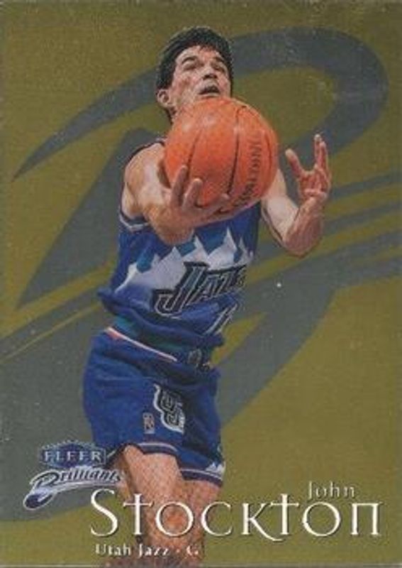 John Stockton 1998 Fleer Brilliants #99G Gold /99 RAW