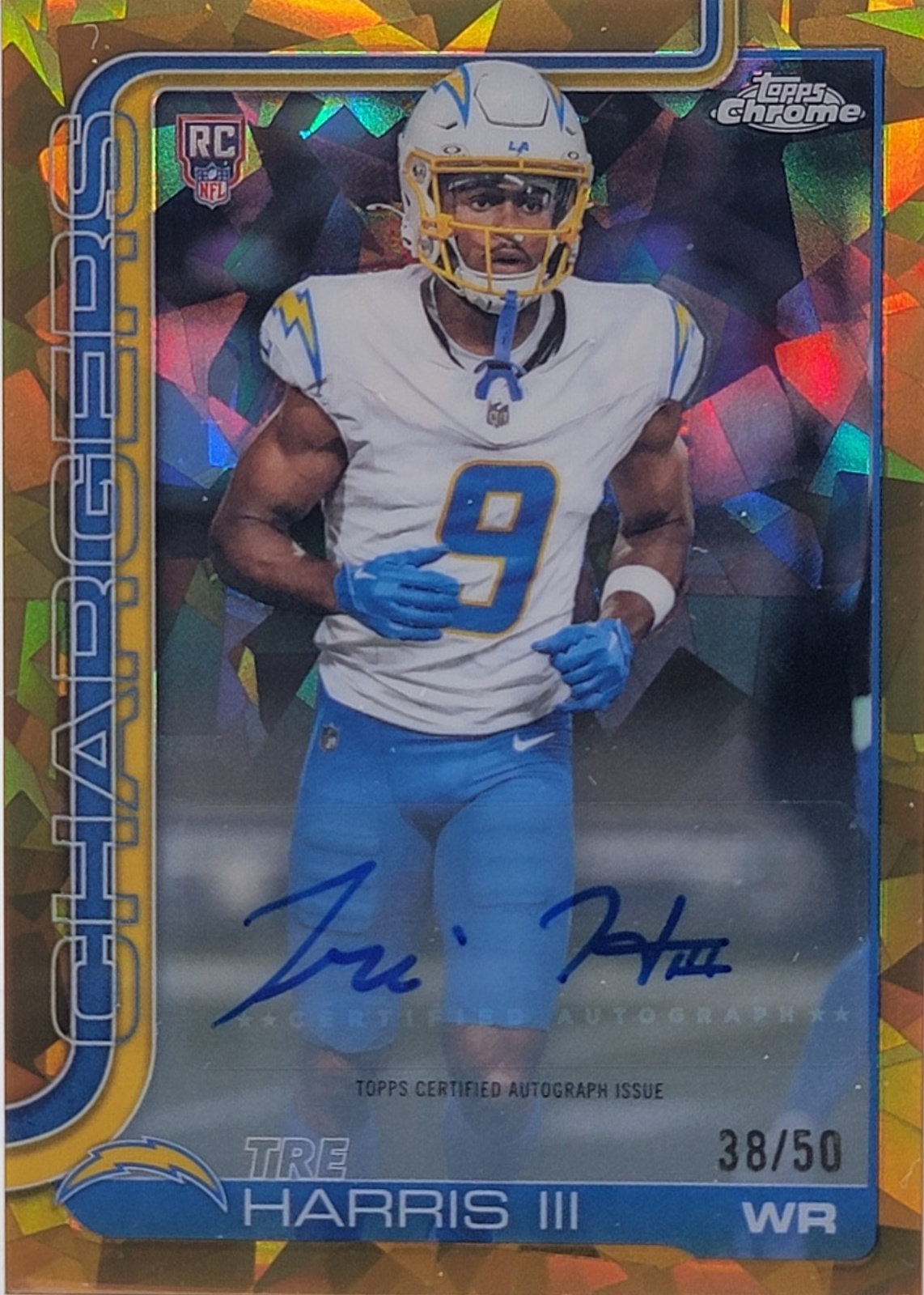 Tre Harris 2025 Topps Chrome Sapphire Edition #RA-TH Rookie Autographs ...