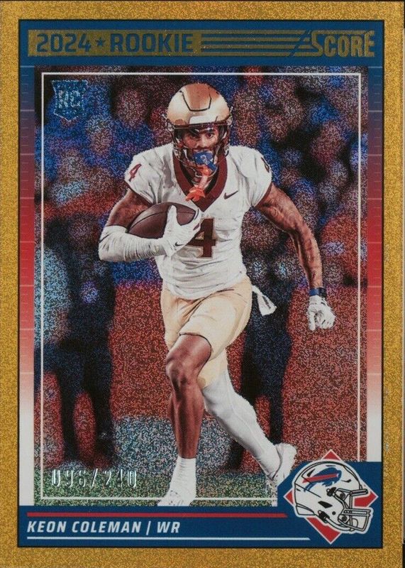 Keon Coleman 2024 Score #337 Dots Gold /240 Rookie PSA 10