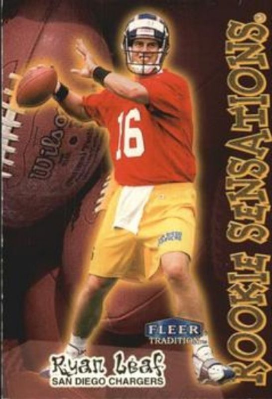 Ryan Leaf 1998 Fleer Tradition #8-RS Rookie Sensations RAW