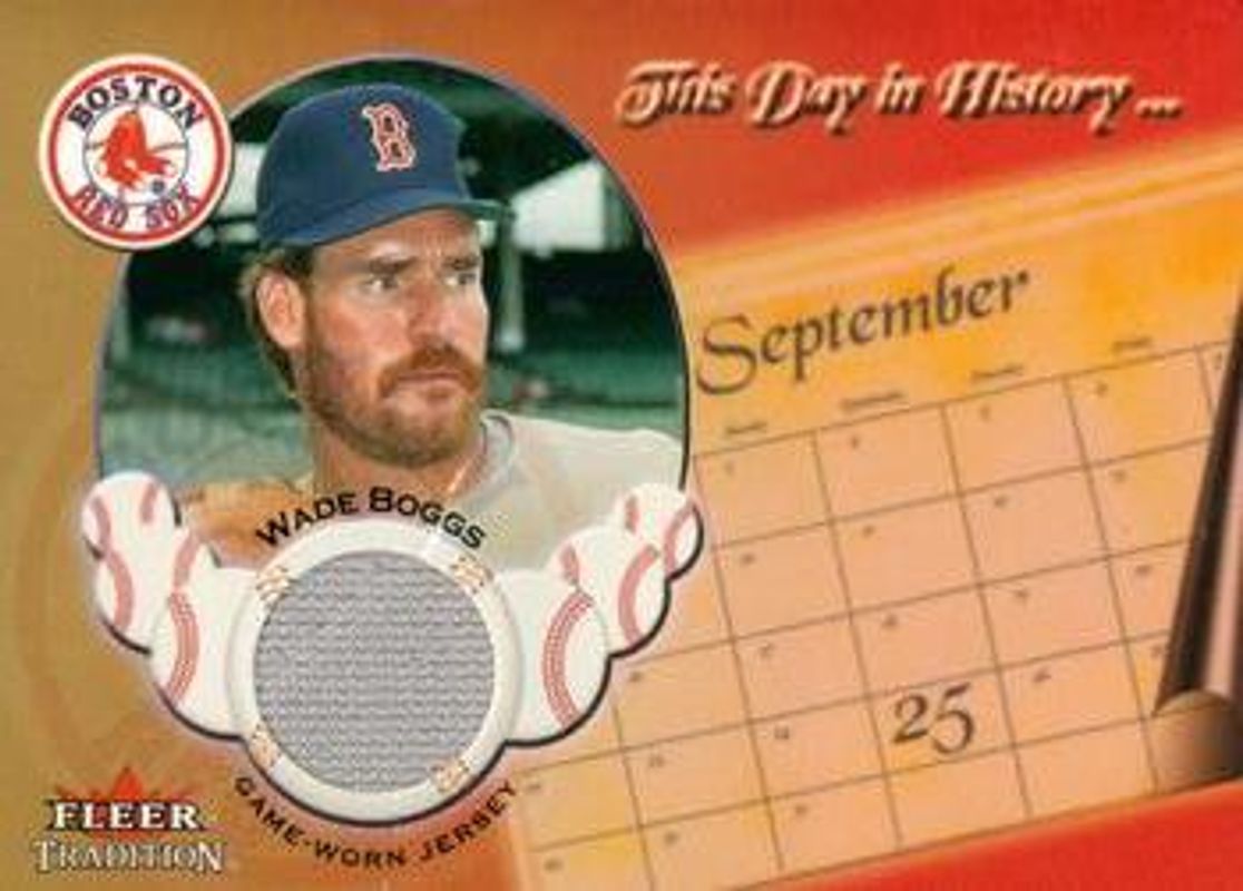 Wade Boggs 2002 Fleer Tradition Update This Day In History - Game Used RAW