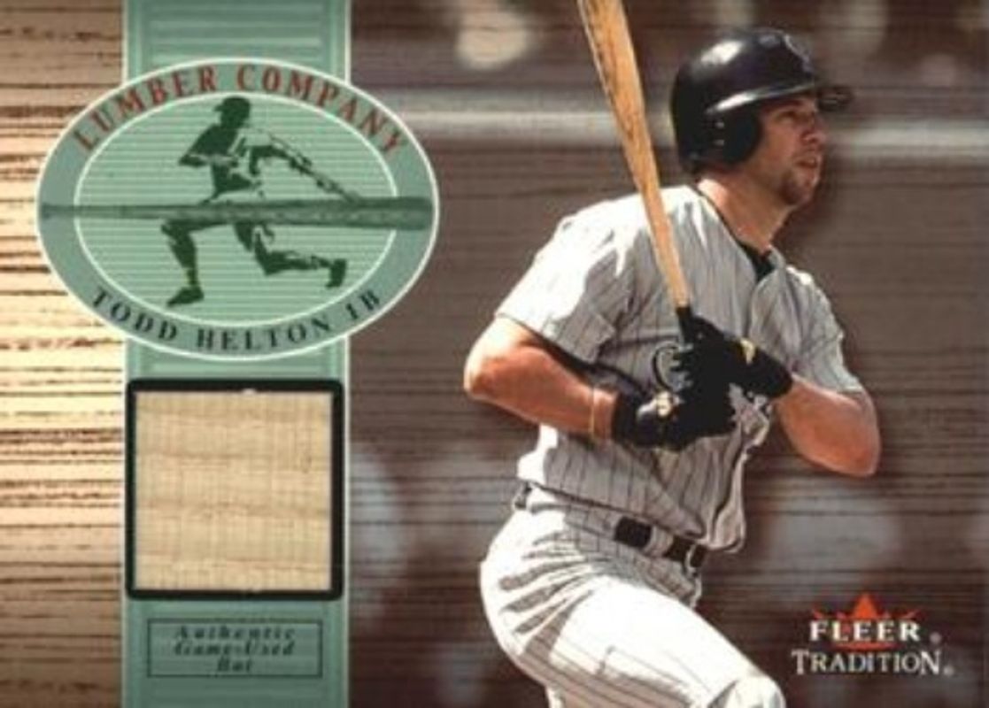 Todd Helton 2002 Fleer Tradition Lumber Company - Game Bat RAW