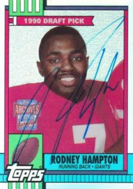 Rodney Hampton 2001 Topps Archives Reserve #ARA-RH Rookie Reprint Autographs RAW