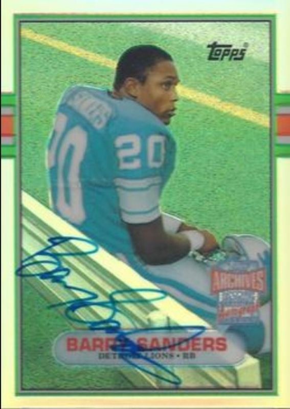 Barry Sanders 2001 Topps Archives Reserve #ARA-BS Rookie Reprint Autographs RAW