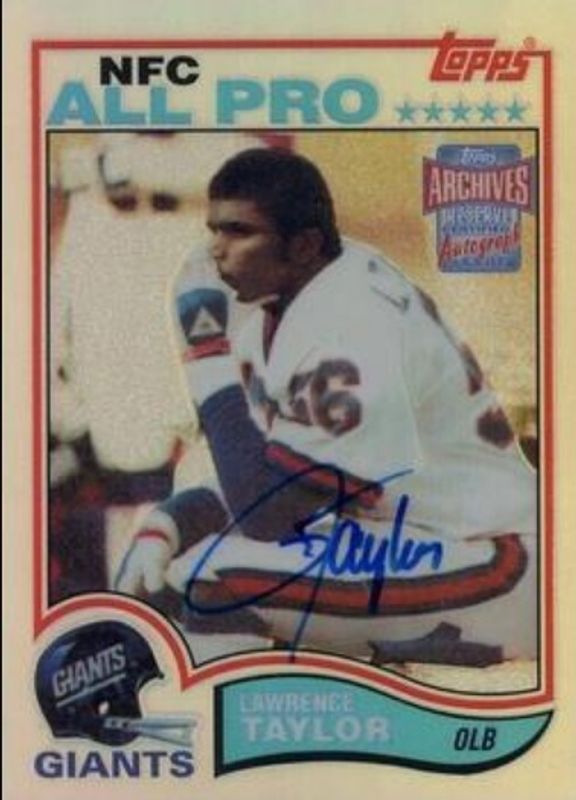 Lawrence Taylor 2001 Topps Archives Reserve #ARA-LT Rookie Reprint Autographs RAW