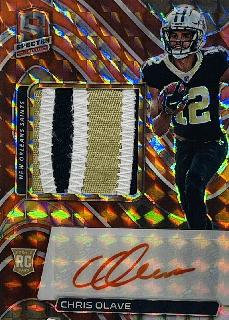 Chris Olave 2022 Spectra #206 Rookie Patch Auto - Neon Orange /15