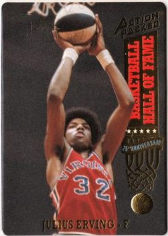 Julius Erving 1993 Action Packed Hall of Fame #70 Base RAW