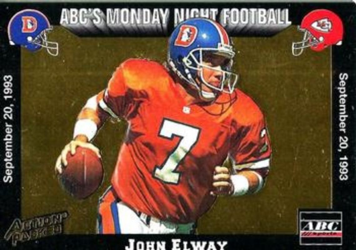 John Elway 1993 Action Packed Monday Night #10 Base RAW