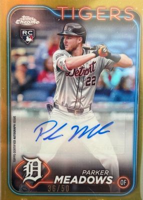 Parker Meadows 2024 Topps Chrome #RA-PM Rookie Autographs