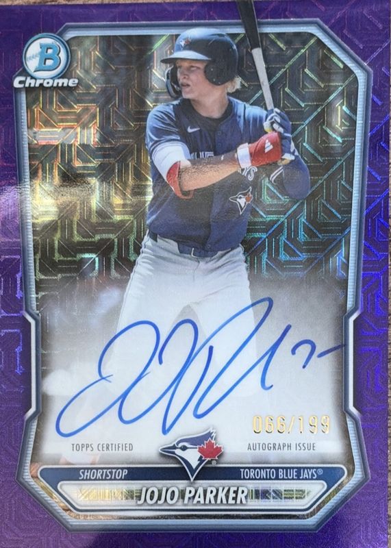 2026 Bowman Mega Box #BMA-JP Chrome Prospect Auto - Purple Mojo Refractor /199