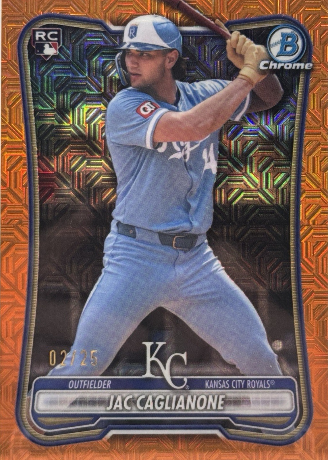 Jac Caglianone 2026 Bowman Mega Box #75 Chrome - Orange Mojo Refractor ...