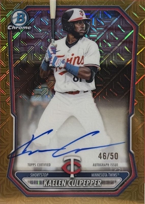 2026 Bowman Mega Box #BMA-KC Chrome Prospect Auto - Gold Mojo Refractor /50