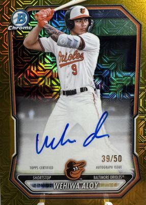 2026 Bowman Mega Box #BMA-WA Chrome Prospect Auto - Gold Mojo Refractor /50
