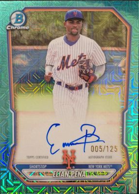 2026 Bowman Mega Box #BMA-EP Chrome Prospect Auto - Aqua Mojo Refractor /125