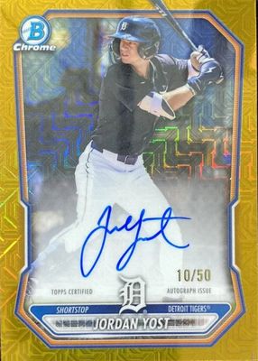 2026 Bowman Mega Box #BMA-JY Chrome Prospect Auto - Gold Mojo Refractor /50