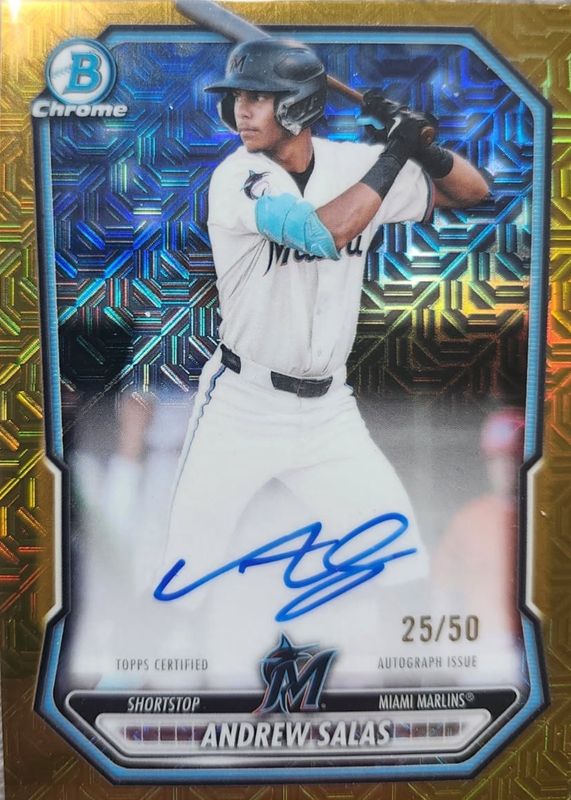 2026 Bowman Mega Box #BMA-AS Chrome Prospect Auto - Gold Mojo Refractor /50