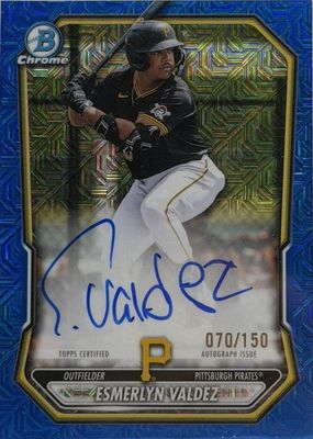 2026 Bowman Mega Box #BMA-EV Chrome Prospect Auto - Blue Mojo Refractor /150