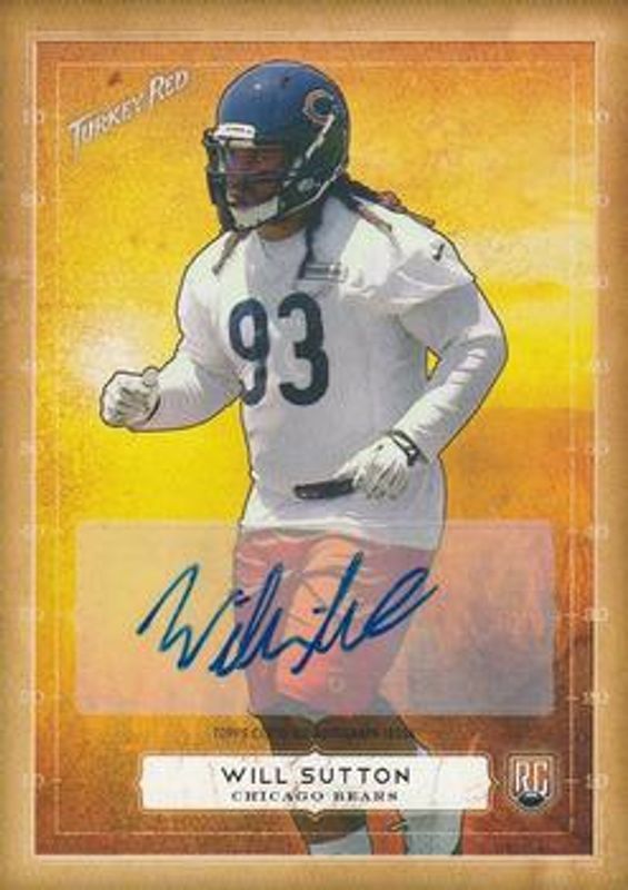 Will Sutton 2014 Topps Turkey Red #3 Autographs Rookie RAW