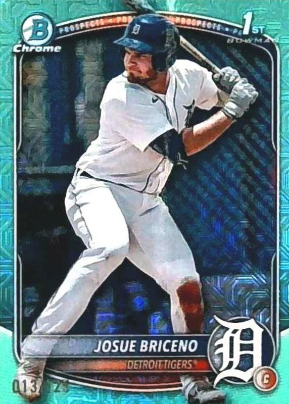 Josue Briceno 2025 Bowman Mega Box #BCP-13 Chrome Prospects - Aqua Refractor /125 (1st) RAW