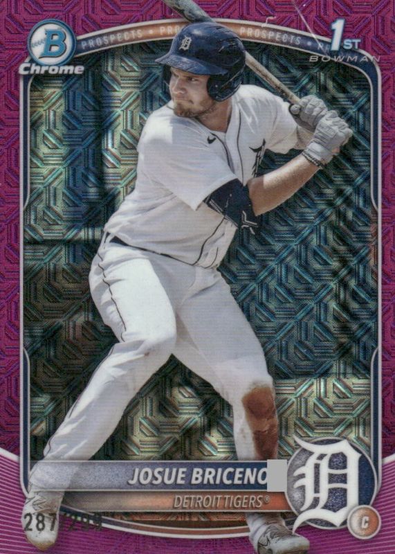 Josue Briceno 2025 Bowman Mega Box #BCP-13 Chrome Prospects - Fuchsia Refractor /299 (1st) RAW