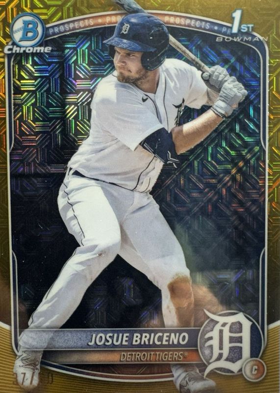 Josue Briceno 2025 Bowman Mega Box #BCP-13 Chrome Prospects - Gold Refractor /50 (1st) RAW