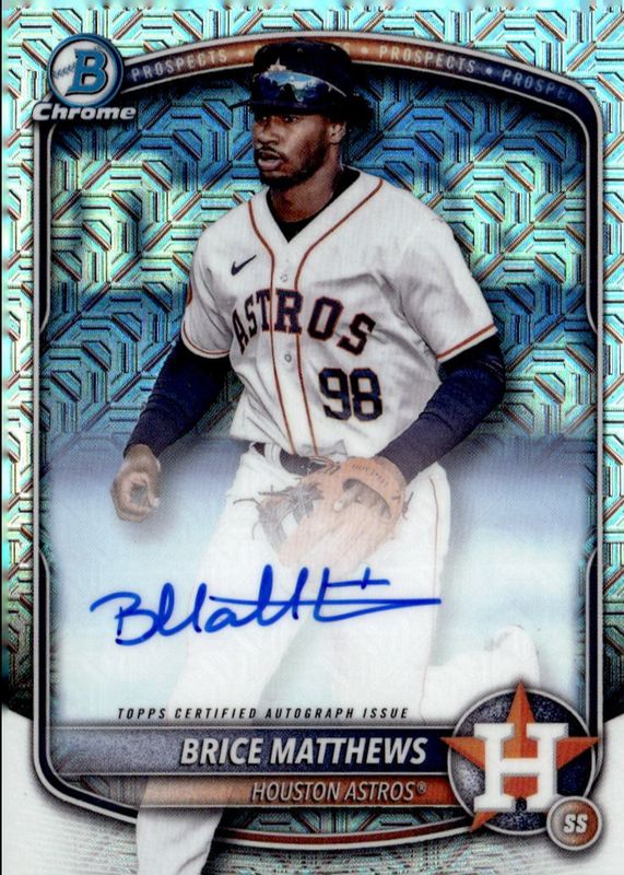 Brice Matthews 2025 Bowman Mega Box #BMA-BMA Chrome Prospect Auto RAW