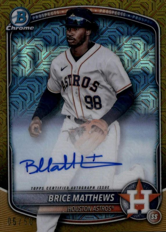 2025 Bowman Mega Box #BMA-BMA Chrome Prospect Auto - Gold Refractor /50