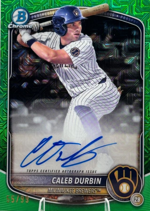 Caleb Durbin 2025 Bowman Mega Box #BMA-CDU Chrome Prospect Auto