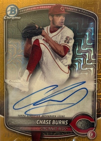 Chase Burns 2025 Bowman Mega Box #BMA-CB Chrome Prospect